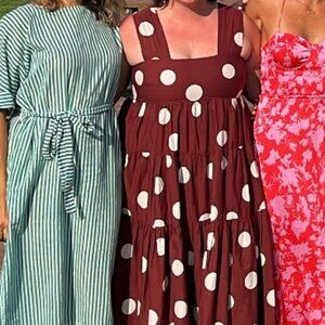 Anthropologie red polka dot dress